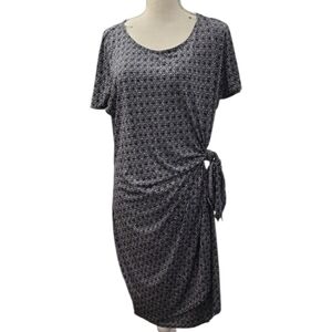 Covington Black and White Geometric Midi Dress
